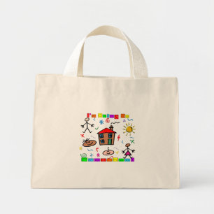 Bolso De Tela Diminuto Voy al preescolar