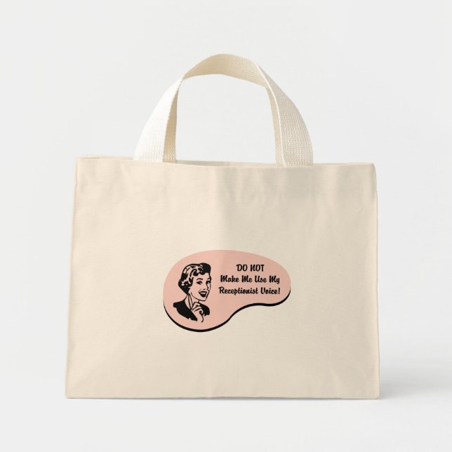 Bolso De Tela Diminuto Voz recepcionista (Frente)