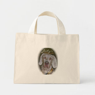 Bolso De Tela Diminuto Weimaraner Portrait Tote Bag para la personalizaci