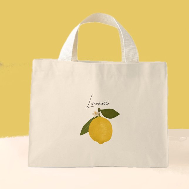 Bolso De Tela Diminuto Yellow Lemon with Green Leaves | Fresh Citrus  (Subido por el creador)