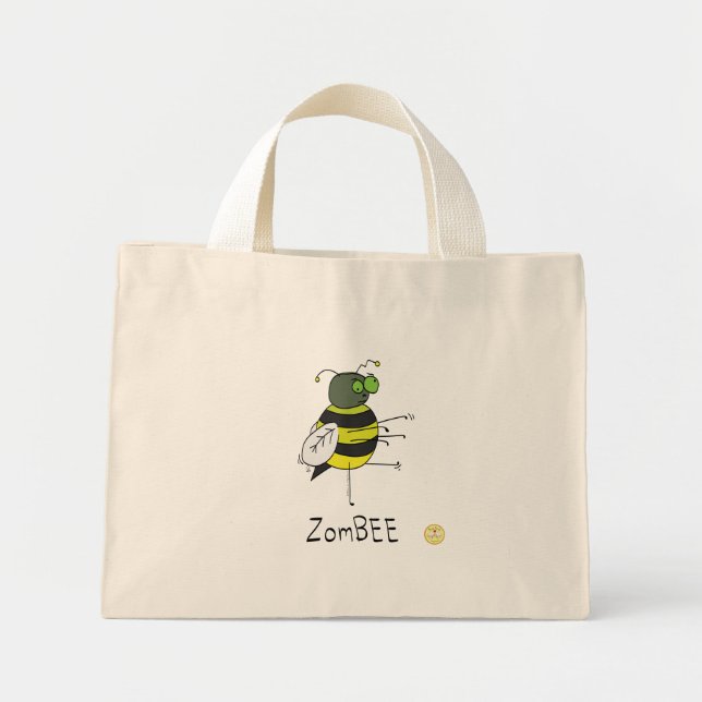 Bolso De Tela Diminuto Zombie Halloween Bee Divertidos niños (Frente)