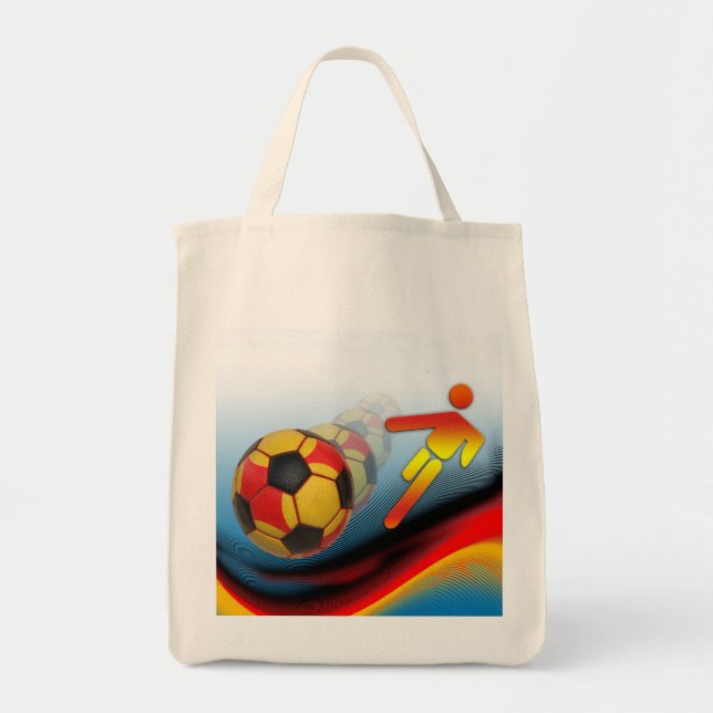 Bolso De Tela Dinámica del fútbol y del fútbol (Frente)