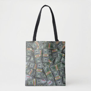 Bolso De Tela Dinero apilado $100 facturas con un toque de amor