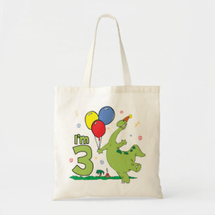 Bolso De Tela Dino 3 de cumpleaños