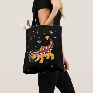 Bolso De Tela Dinos Marrones Y Tan Ankylosauros En El Espacio
