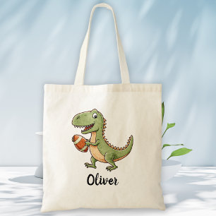 Bolso De Tela Dinosaur Lindo Jugando Fútbol