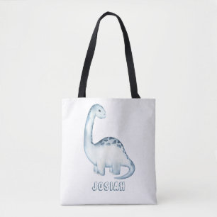 Bolso De Tela Dinosaurio azul para niños pequeños personalizados