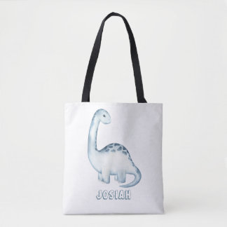 Bolso De Tela Dinosaurio azul para niños pequeños personalizados