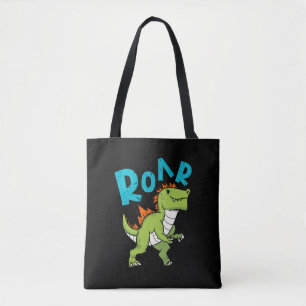 Bolso De Tela Dinosaurio con diseño de tipografía ruar