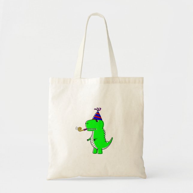 Bolso De Tela Dinosaurio Cute Happy Birday (Frente)