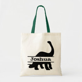 Bolso De Tela Dinosaurio de cuello largo nombre personalizado To