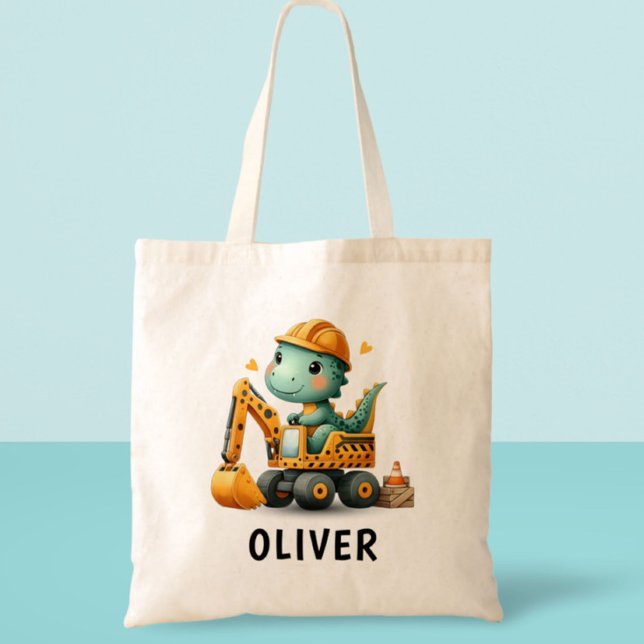 Bolso De Tela Dinosaurio de los trabajadores en una excavadora (Subido por el creador)