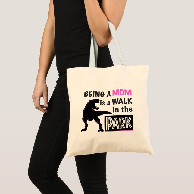 Bolso De Tela Dinosaurio divertido ser mamá es un paseo por el p (Anverso (producto))