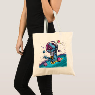 Bolso De Tela Dinosaurio divertido T-Rex en el espacio