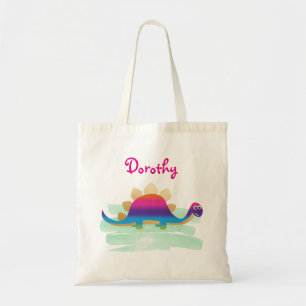 Bolso De Tela Dinosaurio lindo debajo del nombre de la persona