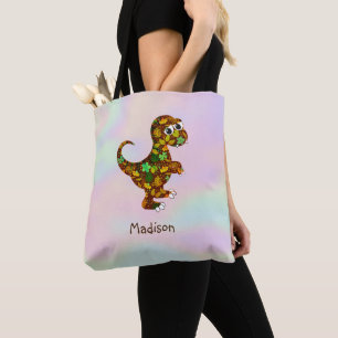 Bolso De Tela Dinosaurio monogramado