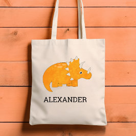 Bolso De Tela Dinosaurio Naranja lindo personalizado