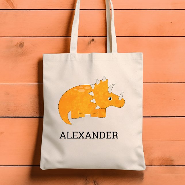 Bolso De Tela Dinosaurio Naranja lindo personalizado (Subido por el creador)