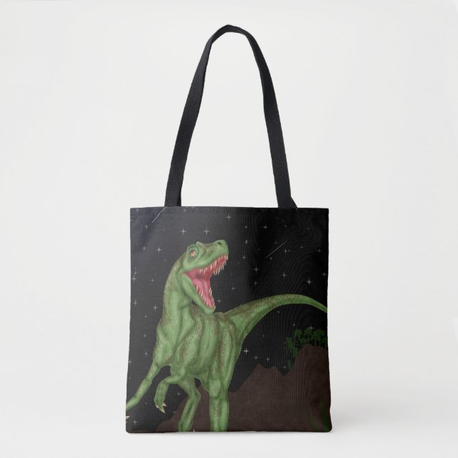 Bolso De Tela Dinosaurio - Noche Prehistórica (Anverso)