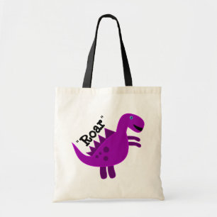 Bolso De Tela Dinosaurio púrpura feliz lindo