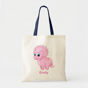 Bolso De Tela Dinosaurio rosado lindo del Triceratops del bebé
