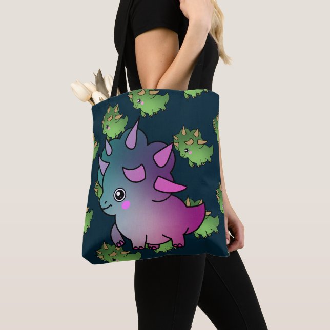 Bolso De Tela Dinosaurio verde adorable (Detalle)
