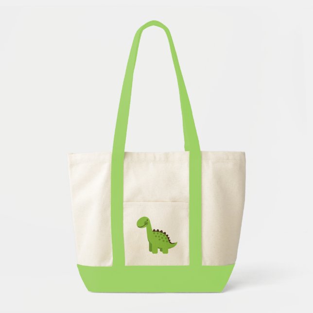 Bolso De Tela Dinosaurio verde lindo (Frente)