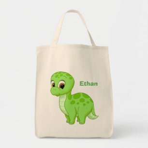 Bolso De Tela Dinosaurio verde lindo del bebé