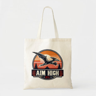 Bolso De Tela Dinosaurio Volador Retro con Vibraciones de Atarde