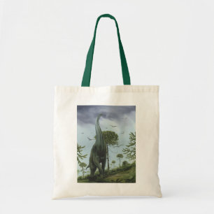 Bolso De Tela Dinosaurios antiguos, Sauroposeidon con pájaros vo