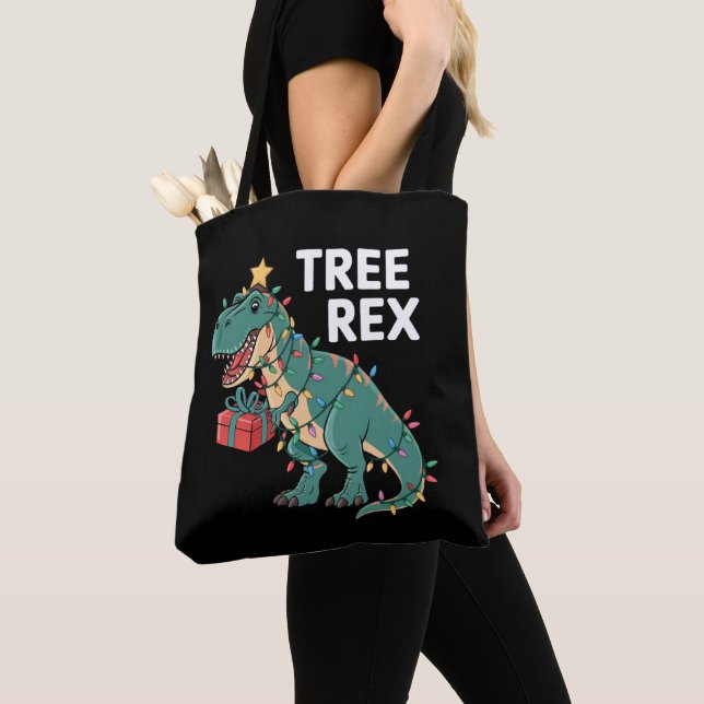 Bolso De Tela Dinosaurios Árbol de Navidad Rex Pajamas Luces de  (Detalle)