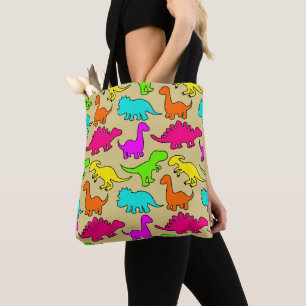 Bolso De Tela Dinosaurios coloridos
