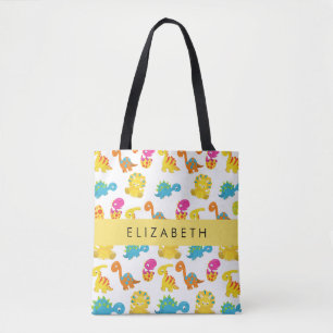 Bolso De Tela Dinosaurios Cutos, Patrón De Dinosaurios, Tu Nombr