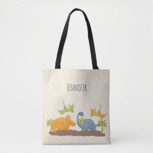 Bolso De Tela Dinosaurios Cutos Vida Silvestre Prehistórica