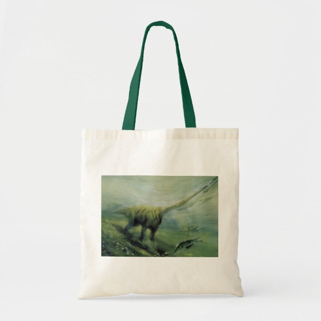 Bolso De Tela Dinosaurios de época, Brachiosaurus nadando en el  (Frente)