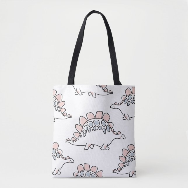 Bolso De Tela Dinosaurios Doodle: Diversión de mano. (Anverso)