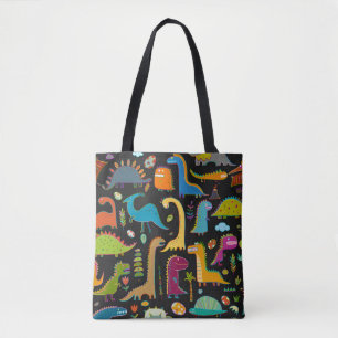 Bolso De Tela Dinosaurios Infantiles: Patrón divertido sin Marea