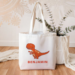 Bolso De Tela Dinosaurios Naranjas Adorables para Niños
