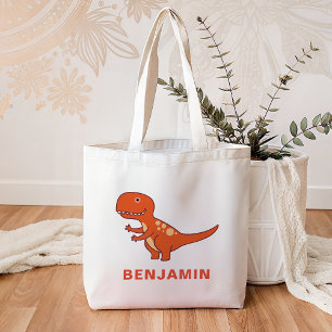 Bolso De Tela Dinosaurios Naranjas Adorables para Niños