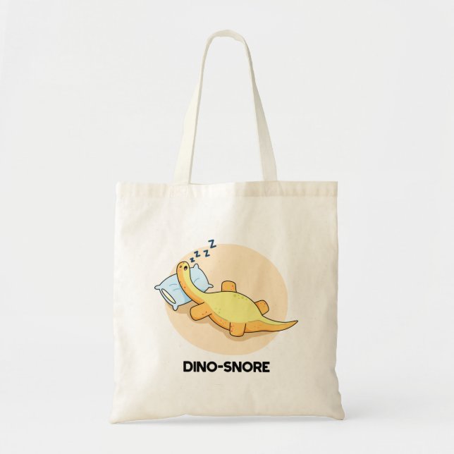Bolso De Tela Dinosnore Funny Sleeping Dinosaur Pun (Frente)