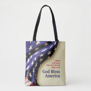 BOLSO DE TELA DIOS BENDIGA A ESTADOS UNIDOS
