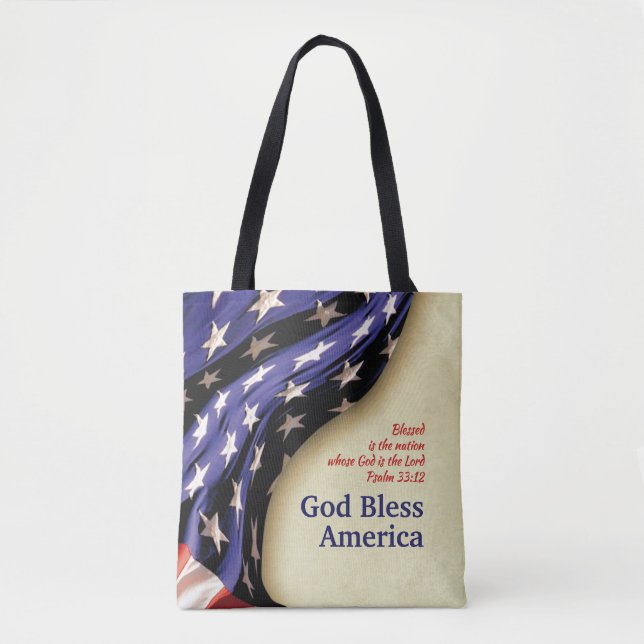 BOLSO DE TELA DIOS BENDIGA A ESTADOS UNIDOS (Anverso)