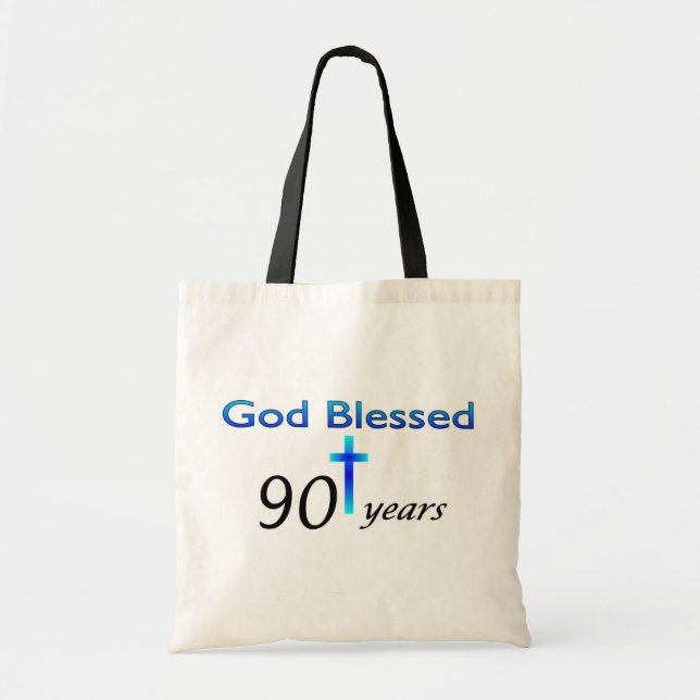 Bolso De Tela Dios bendijo 90 años de regalo de cumpleaños (Frente)