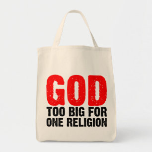 BOLSO DE TELA DIOS DEMASIADO GRANDE PARA UNA RELIGIÓN