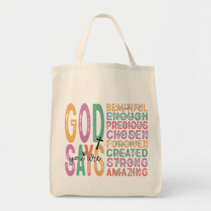 Bolso De Tela Dios dice que eres suficiente