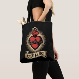 Bolso De Tela Dios el Rey Monárquico Católico Sagrado Corazón