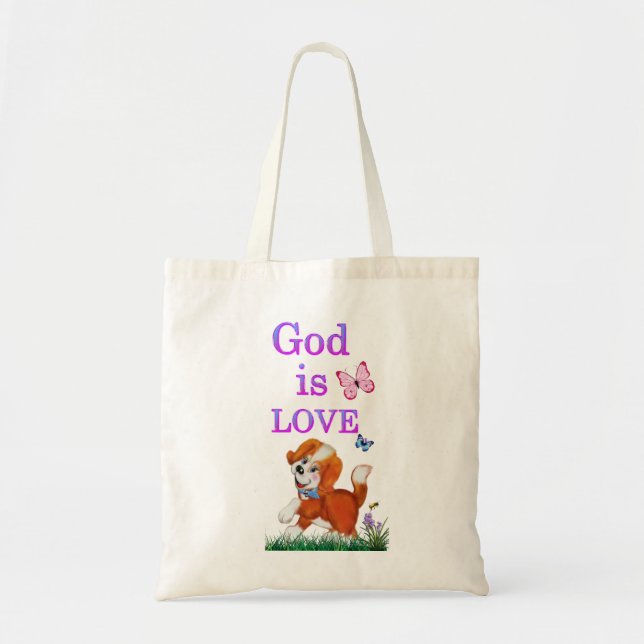 Bolso De Tela Dios es amor (Frente)