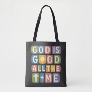 Bolso De Tela Dios es bueno Todo el tiempo Fe retro