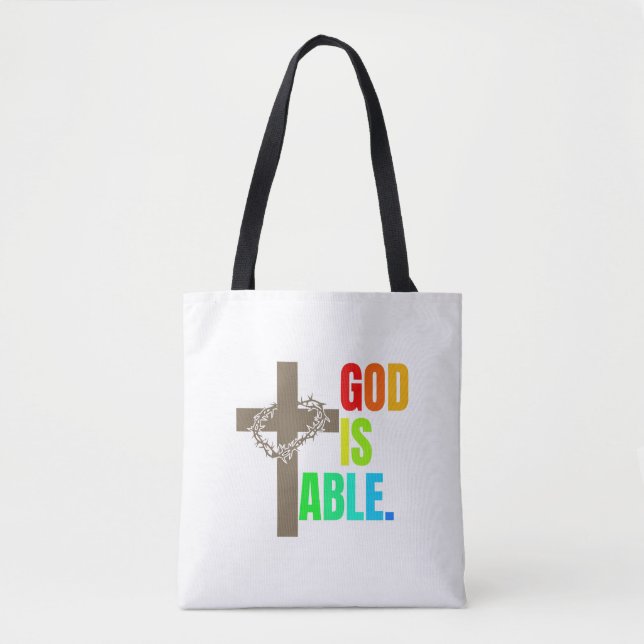 BOLSO DE TELA DIOS ES CAPAZ. (Anverso)