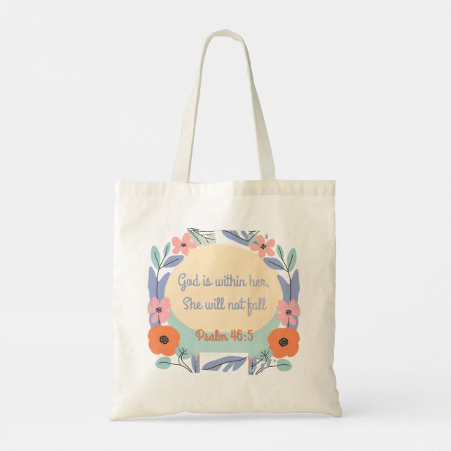 Bolso De Tela Dios está dentro de ella (Reverso)